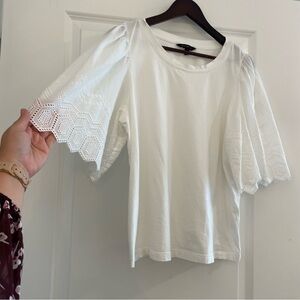 Banana Republic White Tee Shirt Material Blouse
